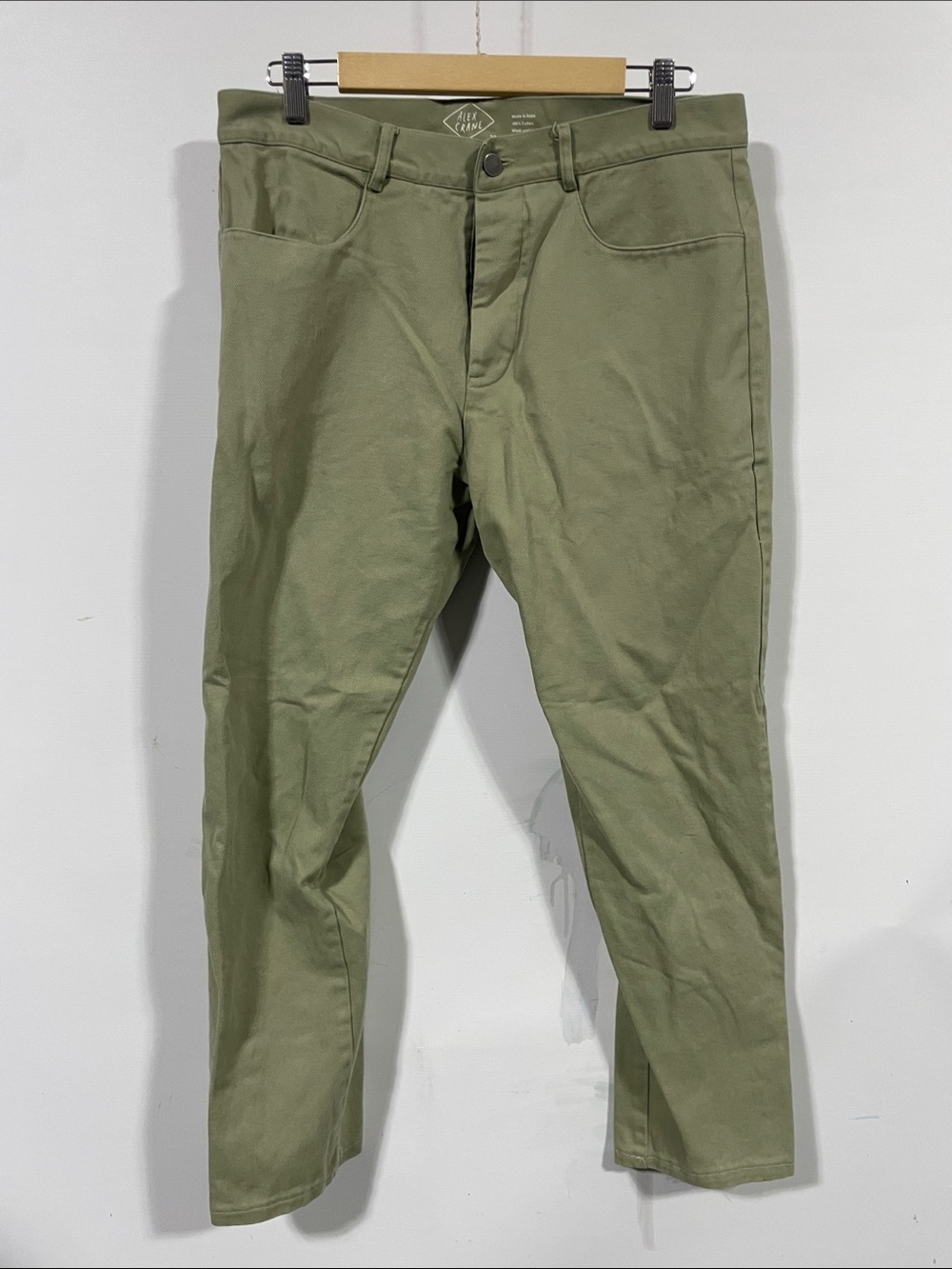 Alex Crane Slim Straight Olive Green Men's Chinos